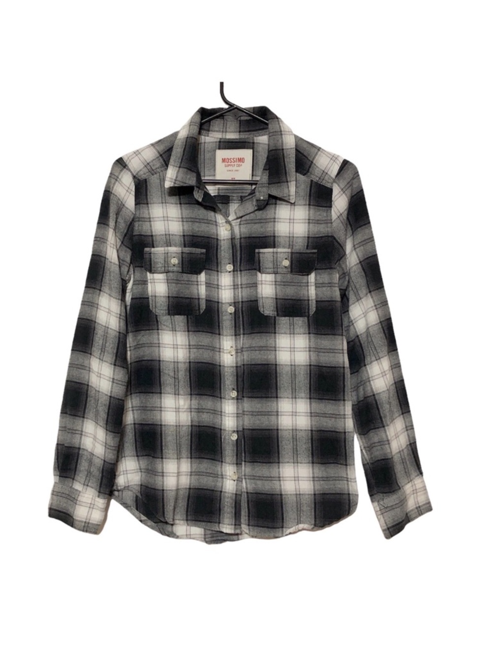 Mossimo Supply Co. Black and White Plaid Shirt